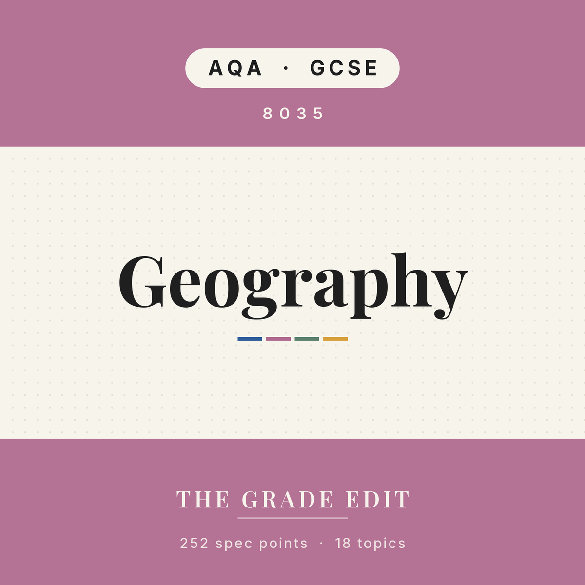 AQA GCSE Geography revision tracker