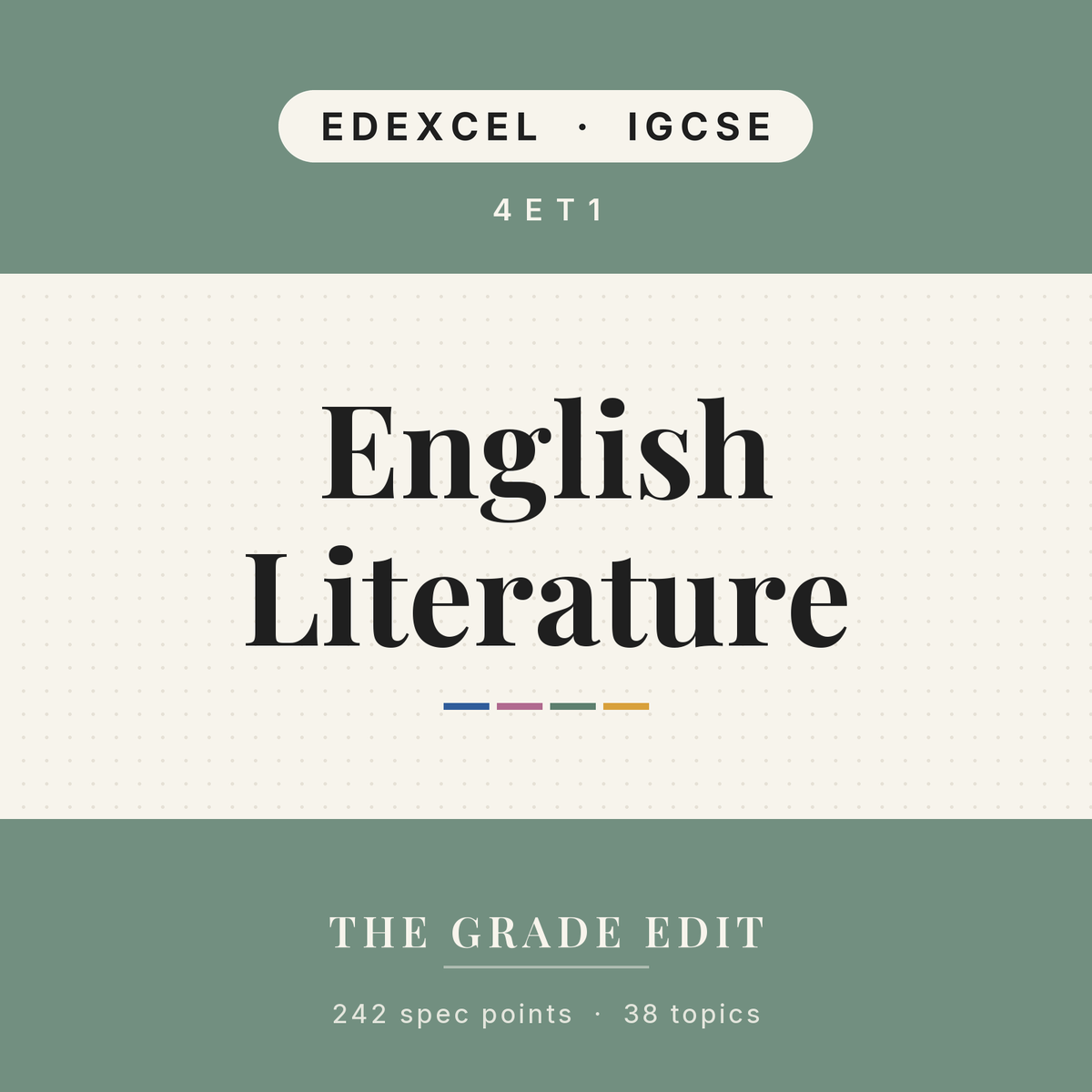 EDEXCEL IGCSE English Literature revision tracker