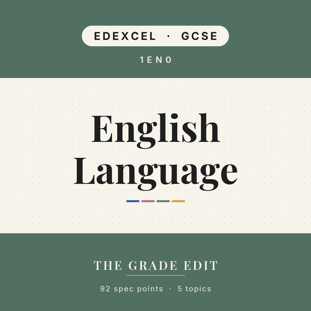 EDEXCEL GCSE English Language revision tracker