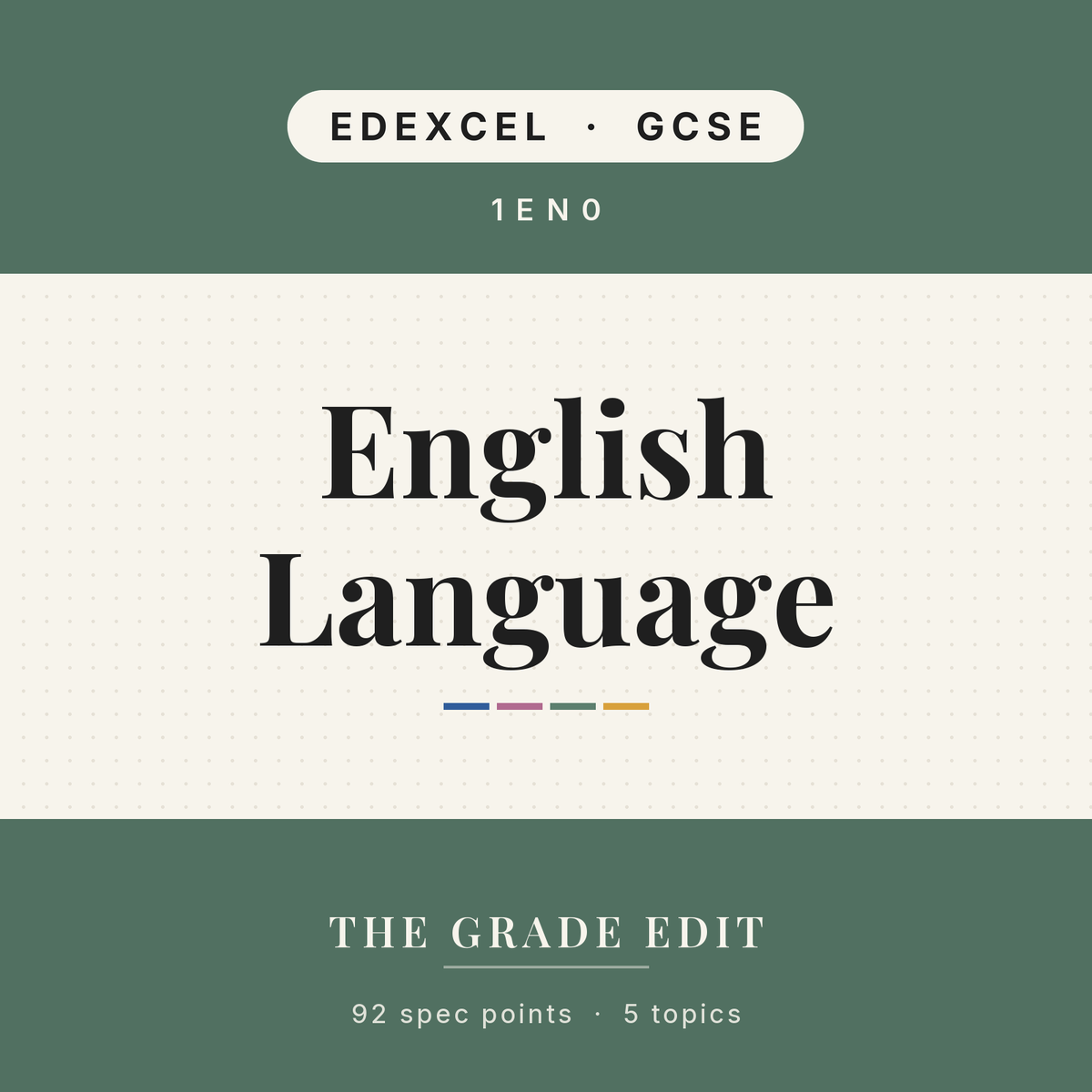 EDEXCEL GCSE English Language revision tracker