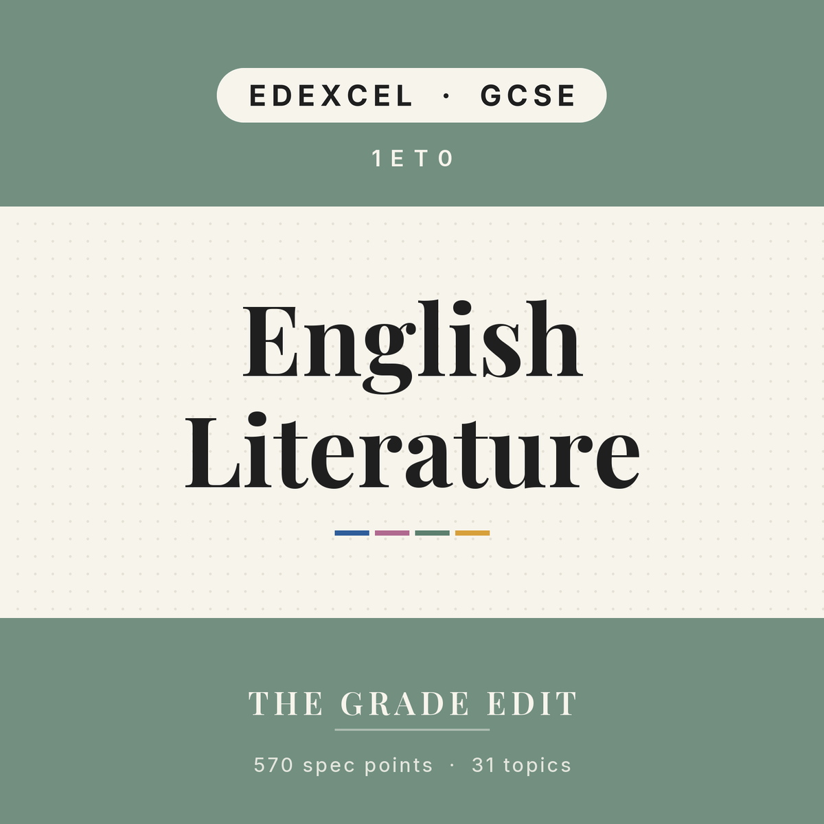 EDEXCEL GCSE English Literature revision tracker