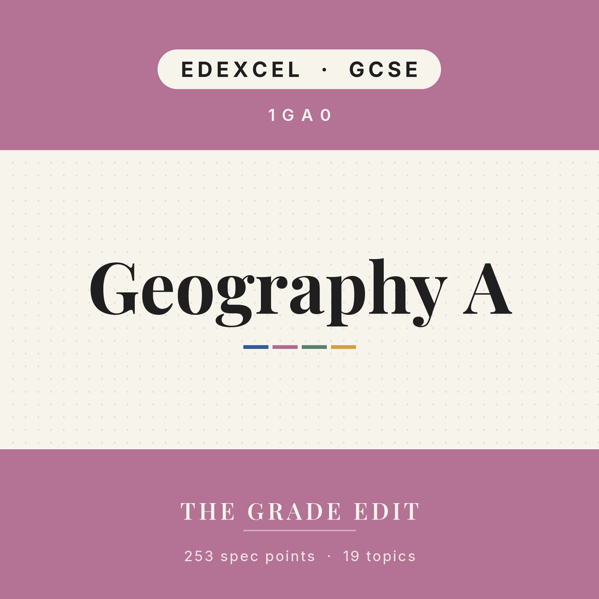 EDEXCEL GCSE Geography A revision tracker