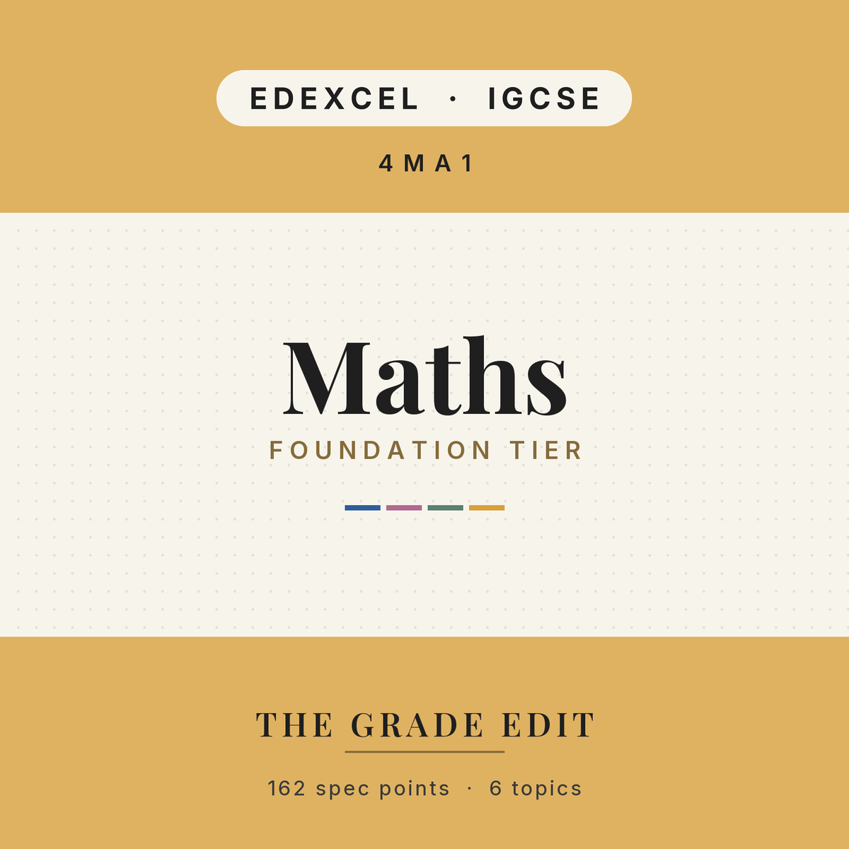 EDEXCEL IGCSE Maths Foundation revision tracker